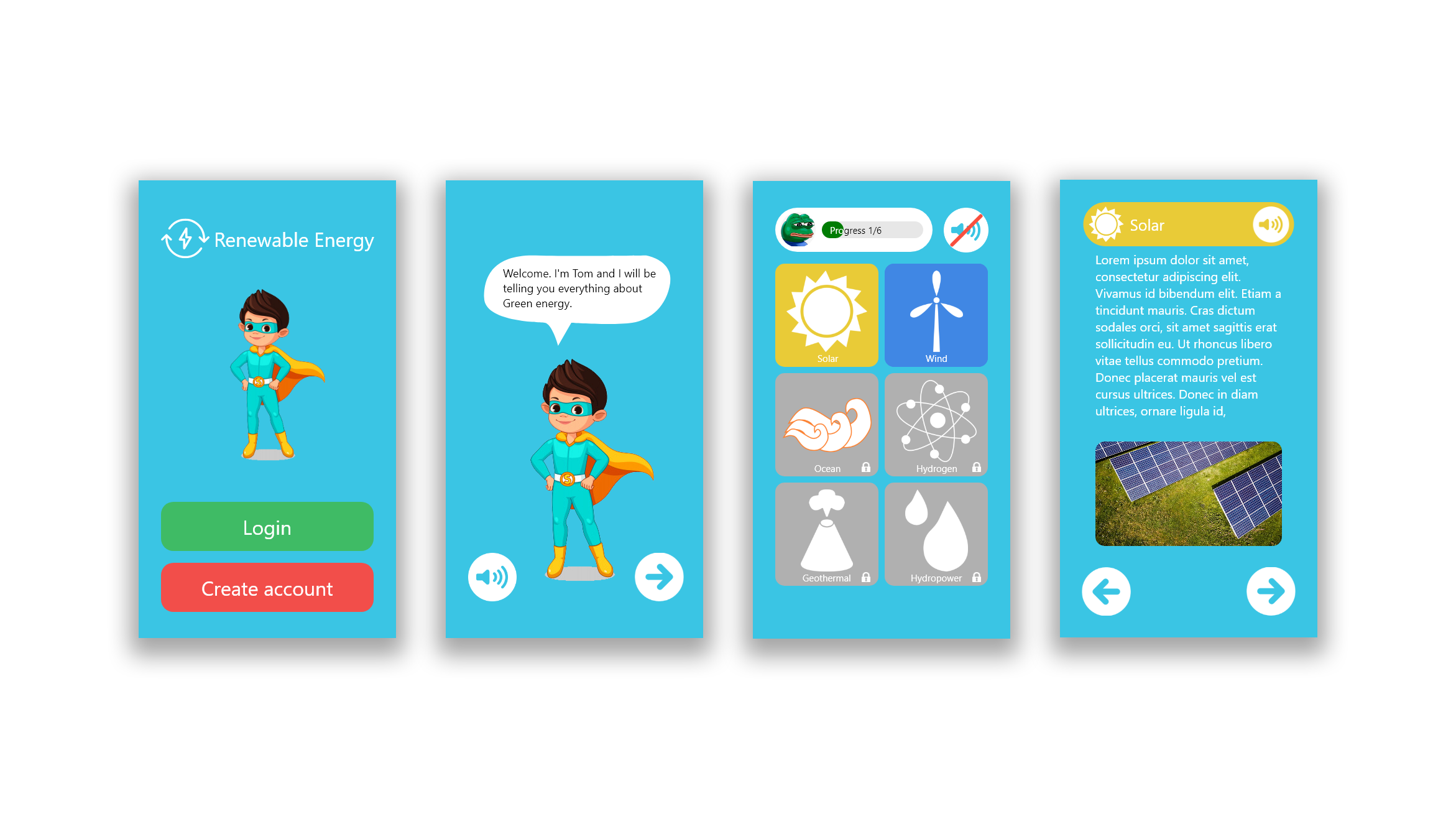 Renewable Energy (For Kids) - App Prototype