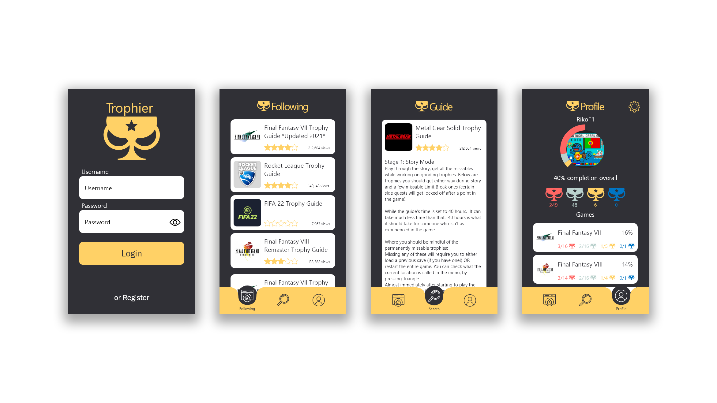 Trophier App - Prototype